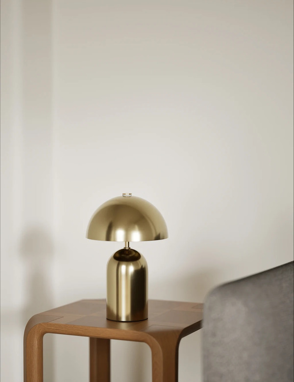  M&s Colby Rechargeable Metal Table Lamp Antique Brass 
