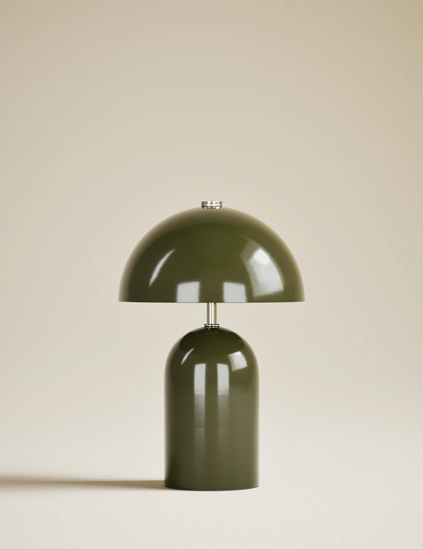  M&s Colby Rechargeable Metal Table Lamp Dark Green 