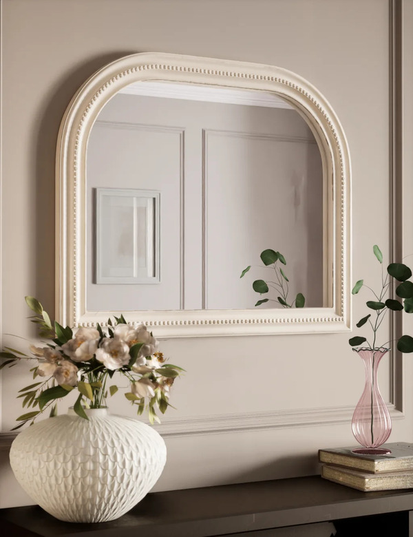  M&s Daphne Curved Mantel Mirror White 