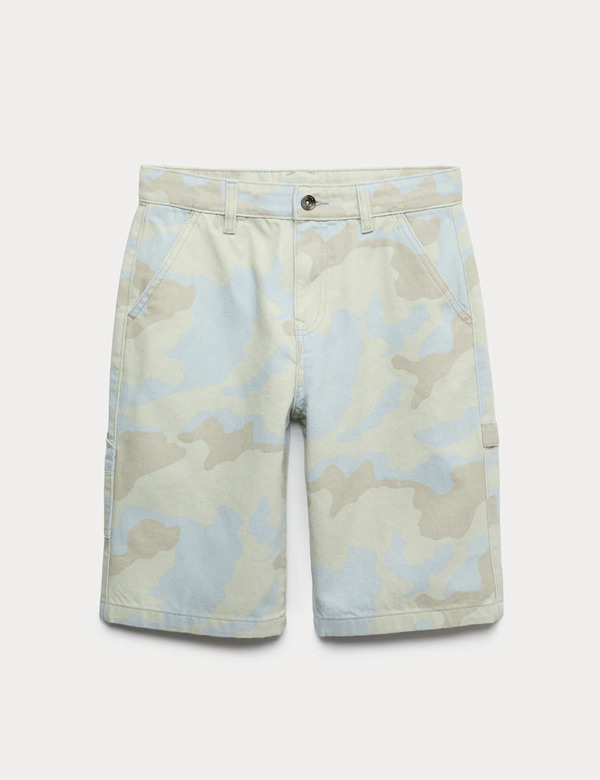  M&s Denim Camouflage Shorts (6-16 Yrs) Multi 