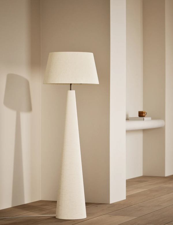  M&s Diffused Fabric Shade Floor Lamp Beige 