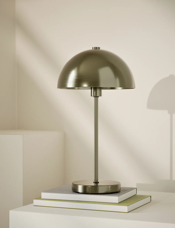  M&s Dome Table Lamp Antique Brass 