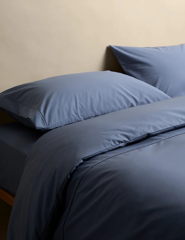  M&s Egyptian Cotton 230 Thread Count Bedding Set Slate Blue 