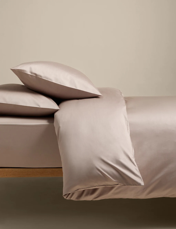  M&s Egyptian Cotton 400 Thread Count Silky Bedding Set Putty 