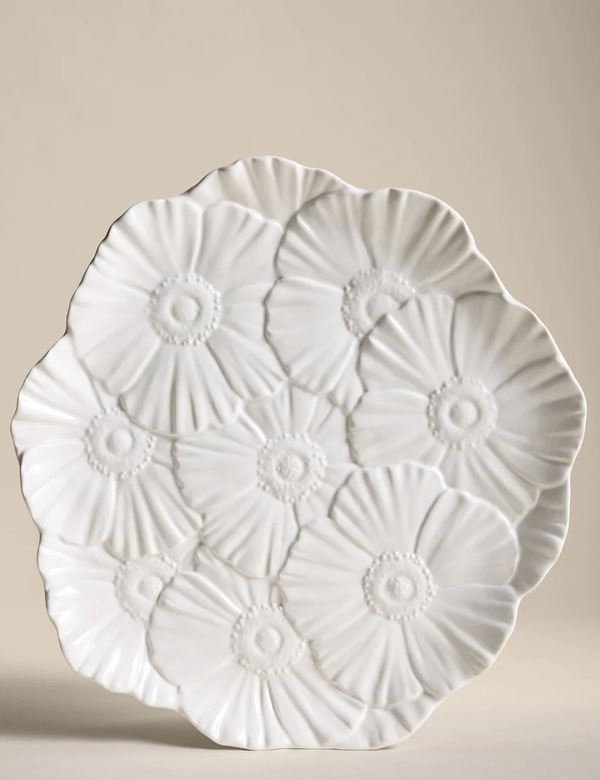  M&s Floral Platter White 