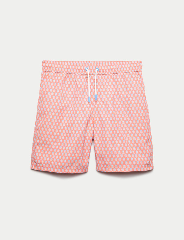  M&s Floral Print Swim Shorts (6-16 Yrs) Orange 