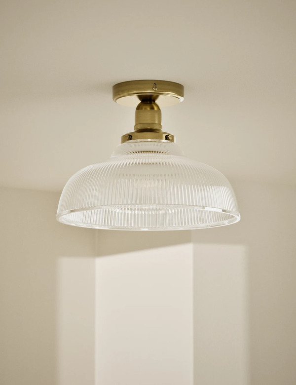  M&s Florence Flush Ceiling Light Antique Brass 