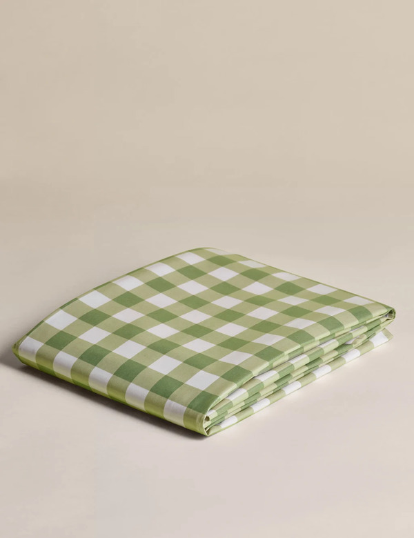  M&s Gingham Wipe Clean Tablecloth Green Mix 