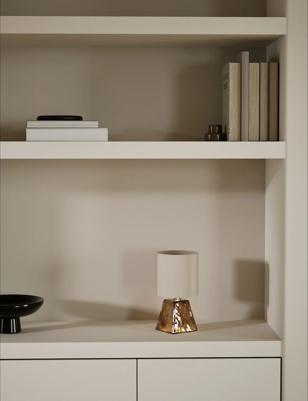  M&s Glass Small Table Lamp Brown 