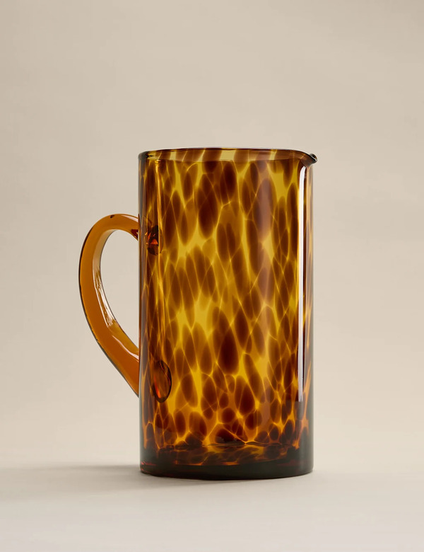  M&s Glass Speckle Jug Brown 