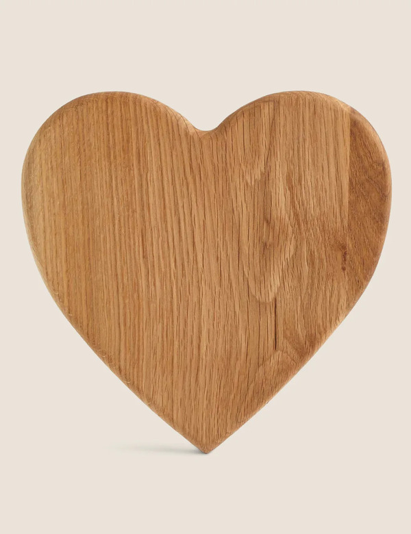  M&s Heart Wooden Chopping Board Oak 