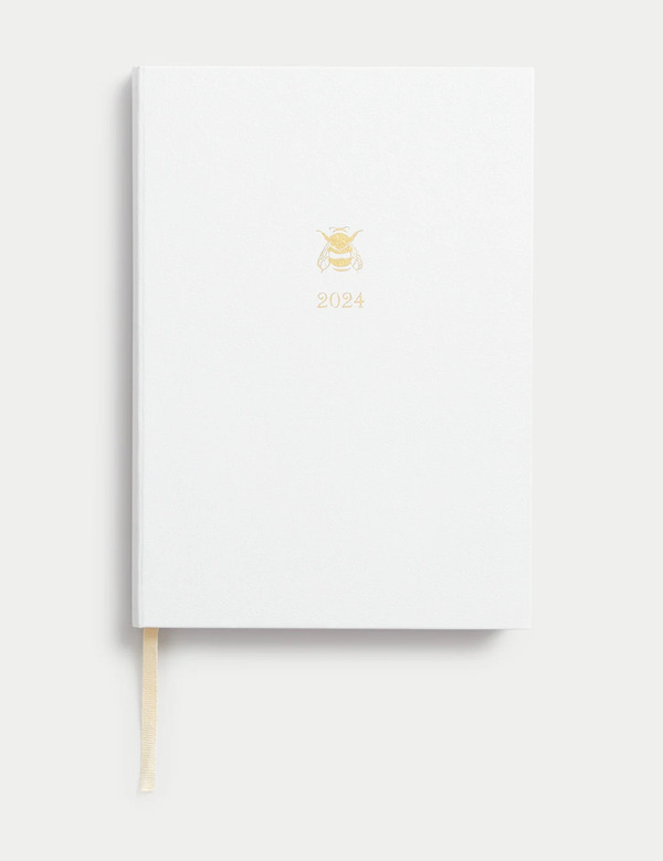  M&s 2025 Large A5 Week To View Diary - Gold Bee Design 