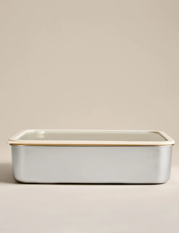  M&s Large Stainless Steel Food Storage Container Cream 