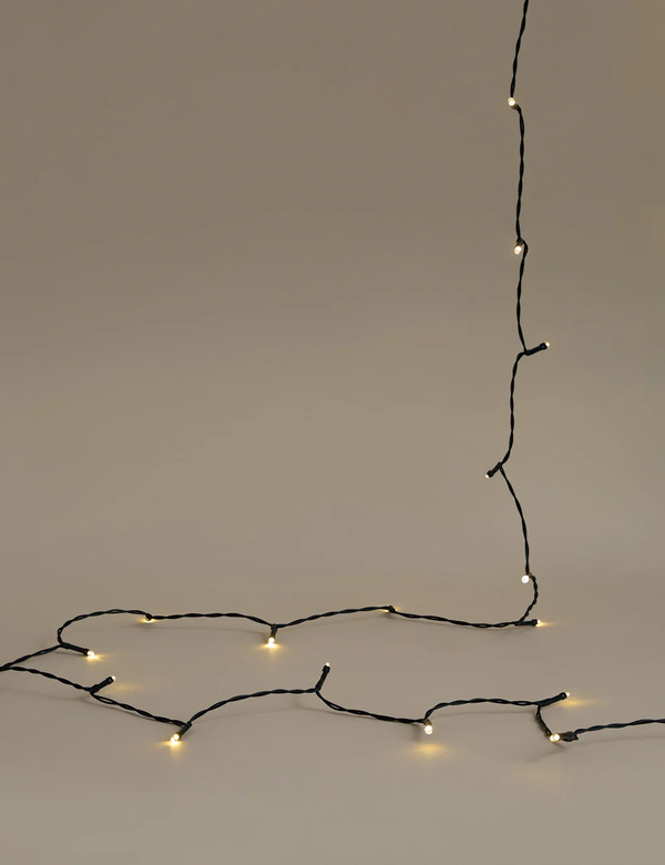  M&s 100 Led Warm White Battery String Lights White 