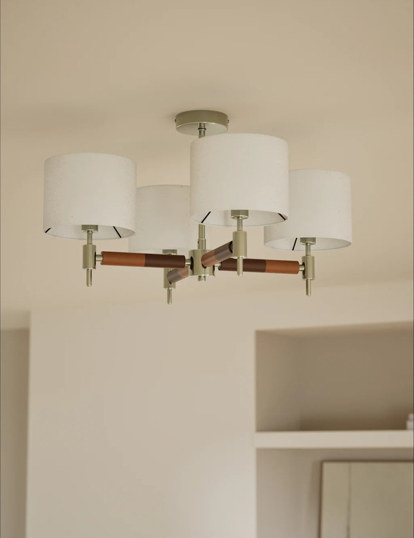  M&s Marlowe Metal Flush Ceiling Light Natural 