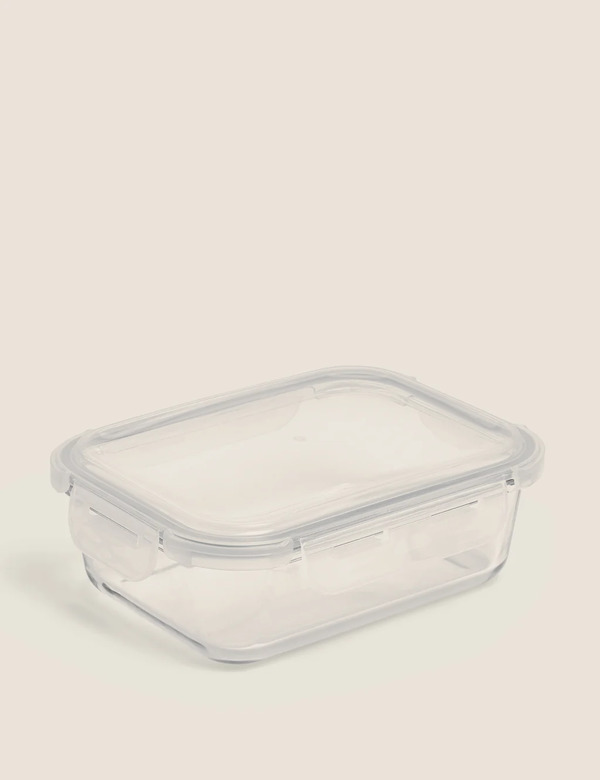 M&s Medium Glass Fridge Storage Container Grey 