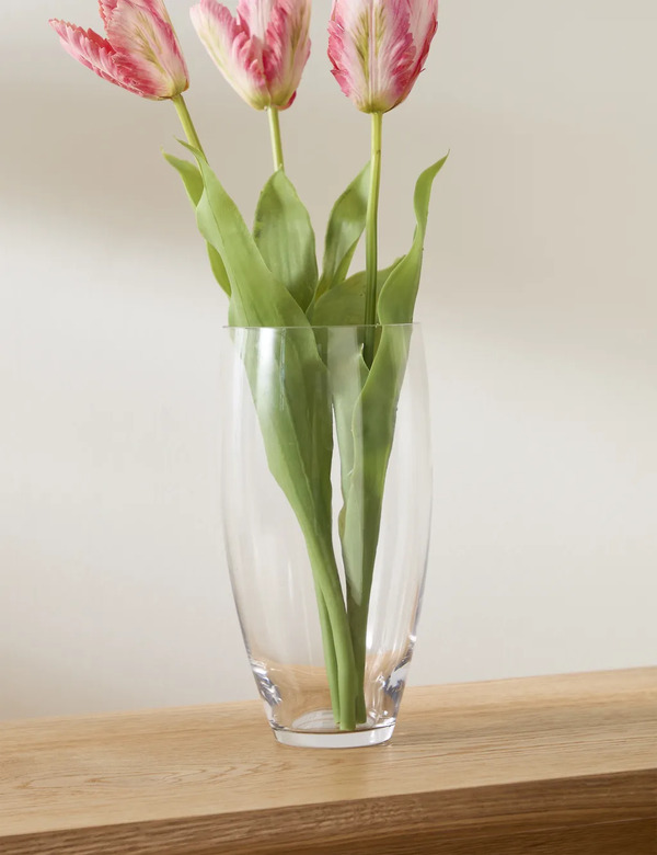  M&s Medium Poppy Vase Clear 