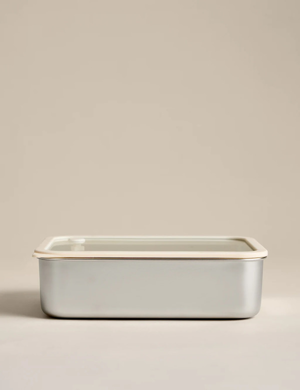  M&s Medium Stainless Steel Food Storage Container Cream 