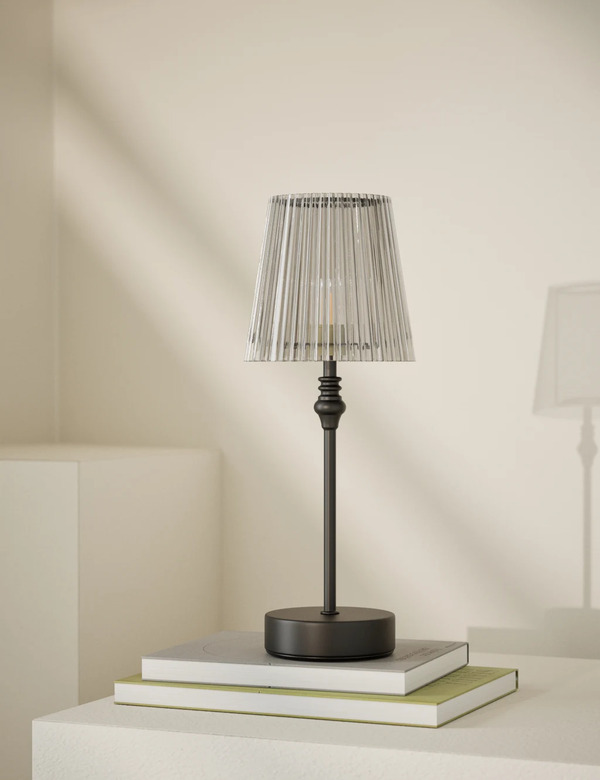  M&s Metal Rechargeable Table Lamp Black 