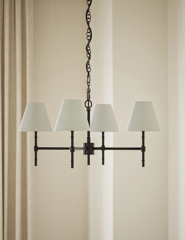  M&s Metal Ribbed Multi-shade Chandelier Black 