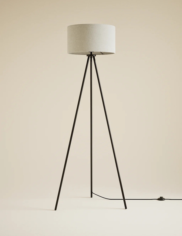  M&s Metal Tripod Floor Lamp Black 