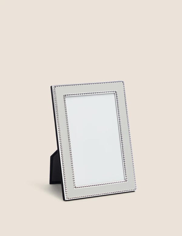 M&s Mia Beaded Photo Frame 4x6 Inch Grey 