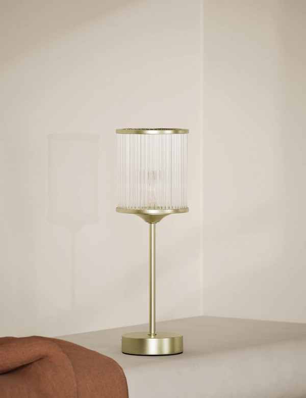  M&s Monroe Rechargeable Table Lamp Antique Brass 