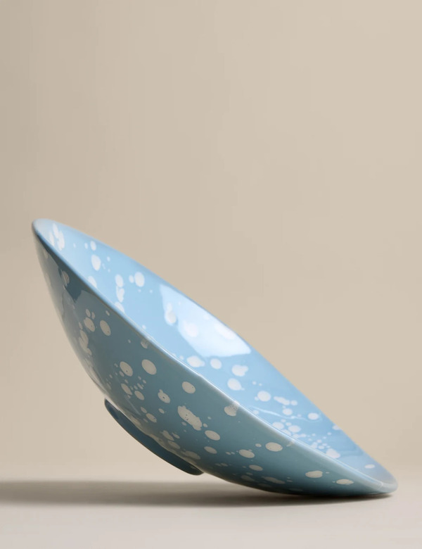  M&s Paint Splat Serving Bowl Blue 