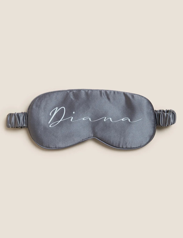  M&s Personalised Silk Eye Mask Charcoal 