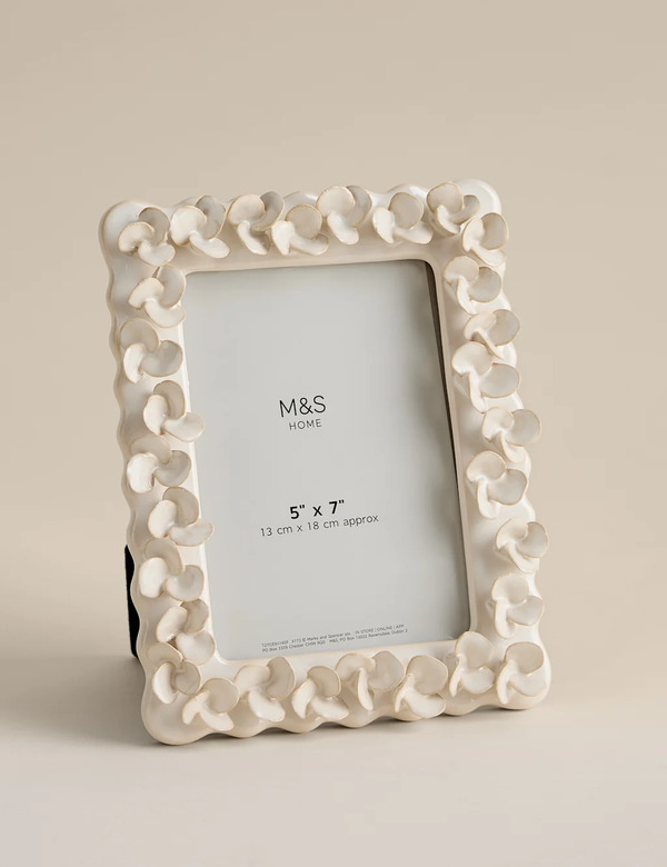  M&s Petal Photo Frame 5x7 Inch Soft White 
