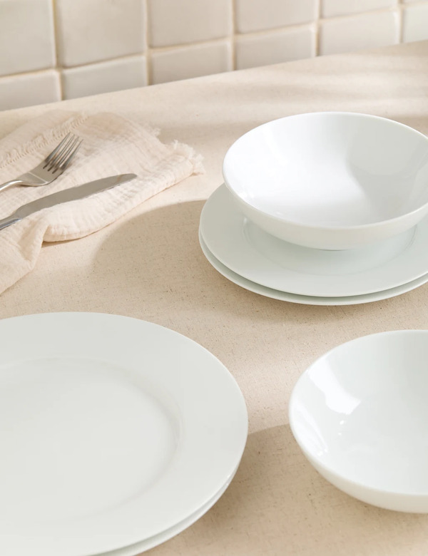 M&s 12 Piece Maxim Dinner Set White 