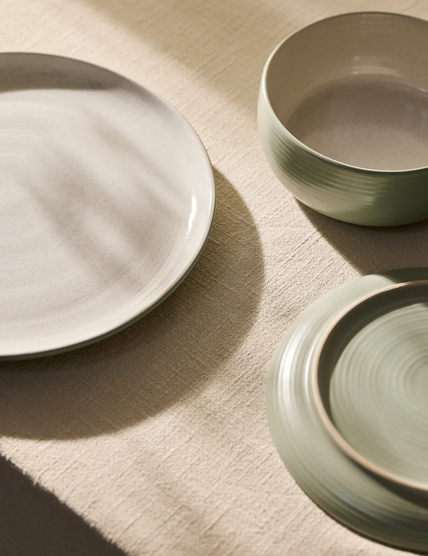  M&s 12 Piece Michigan Dinner Set Green 