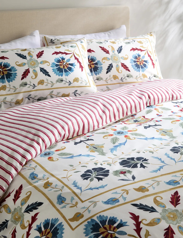  M&s Pure Cotton Suzani Bedding Set Multi 