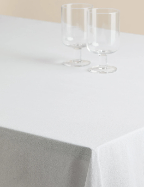  M&s Pure Cotton Tablecloth White 