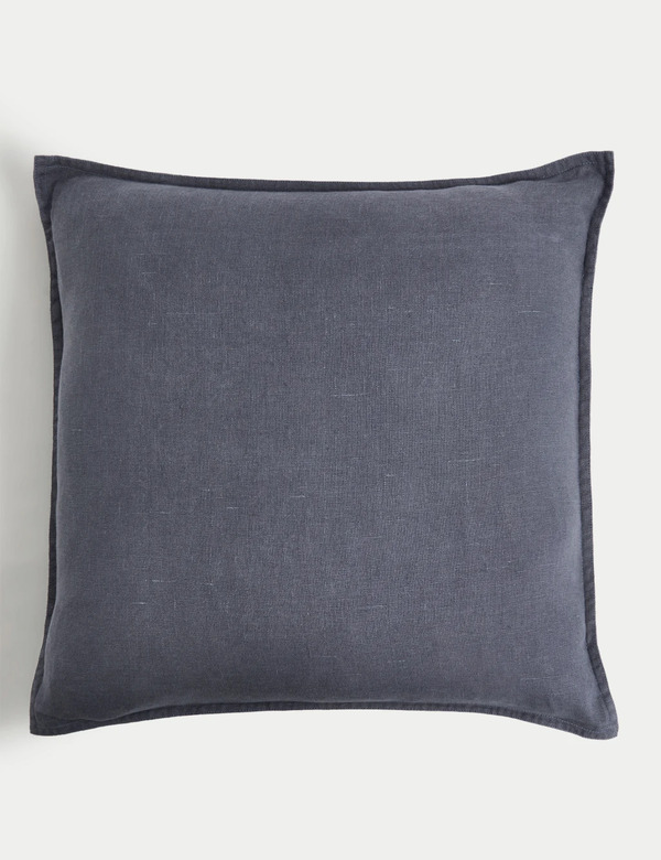  M&s Pure Linen Cushion Navy 