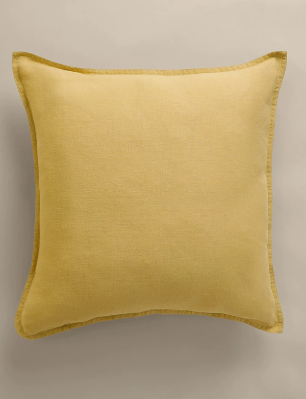  M&s Pure Linen Cushion Yellow 
