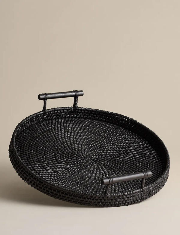  M&s Rattan Tray Black 