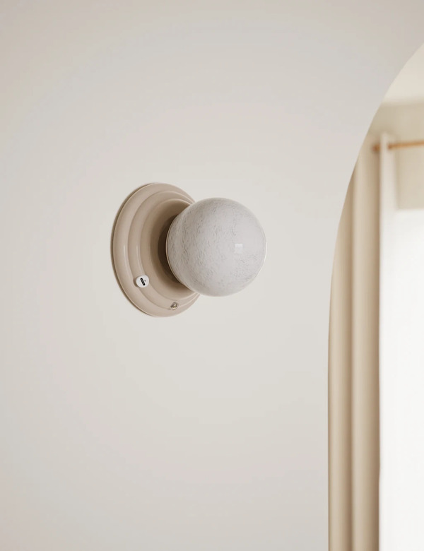  M&s Rechargeable Ribbed Wall Light Taupe 
