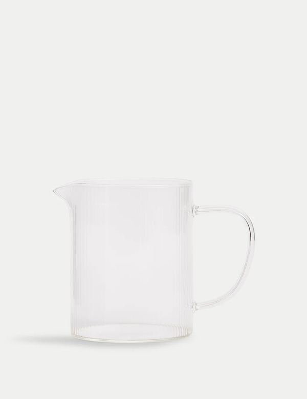  M&s Ribbed Glass Milk Jug 