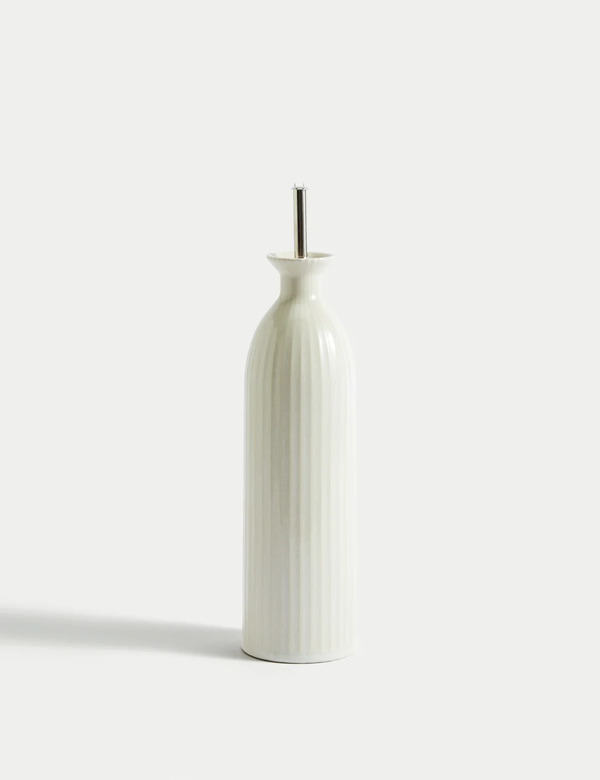  M&s Ribbed Oil & Vinegar Pourer Cream C 