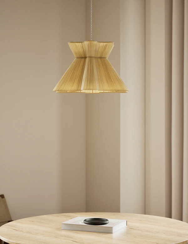  M&s Scallop Pleated Fabric Easy Fit Ceiling Lamp Shade Cream 