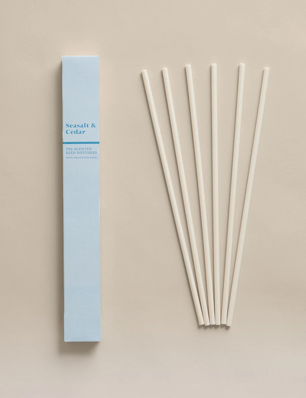  M&s Sea Salt & Cedar Pre-fragranced Diffuser Reeds Blue Mix 