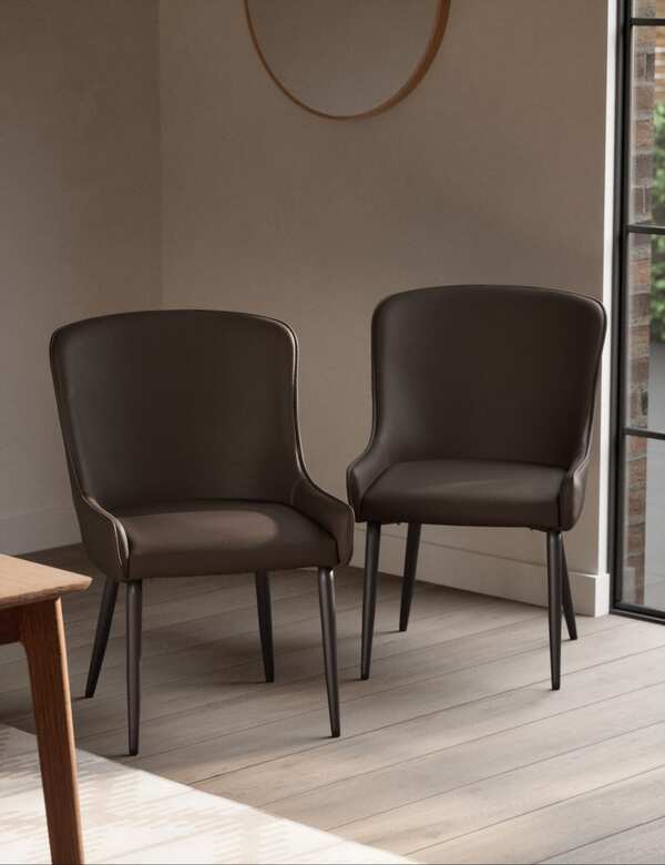  M&s Set Of 2 Braxton Dining Chairs Medium Brown 