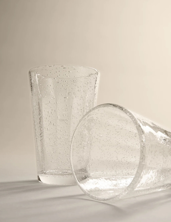 M&s Set Of 2 Bubble Hi Ball Glasses Clear 