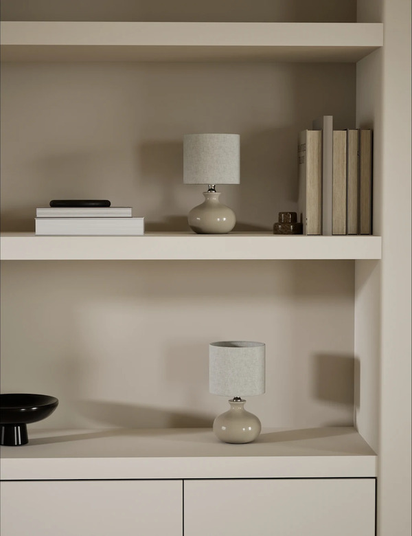  M&s Set Of 2 Ceramic Small Table Lamps White 