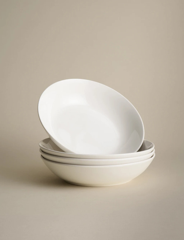  M&s Set Of 4 Everyday Pasta Bowls White 