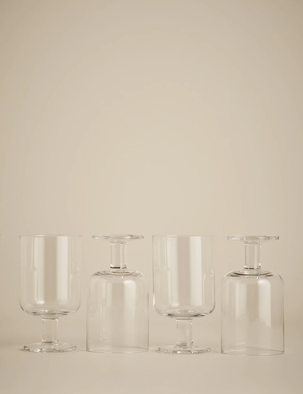  M&s Set Of 4 Everyday Wine Glasses Clear 
