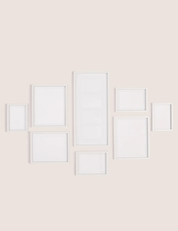  M&s Set Of 8 Gallery Frames White 