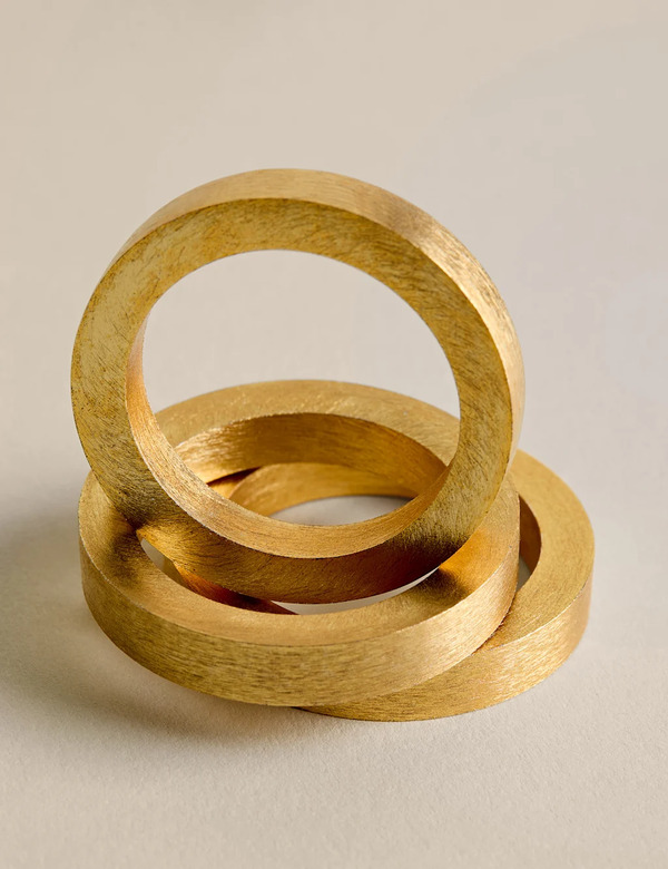  M&s Set Of 4 Metallic Napkin Rings Gold 