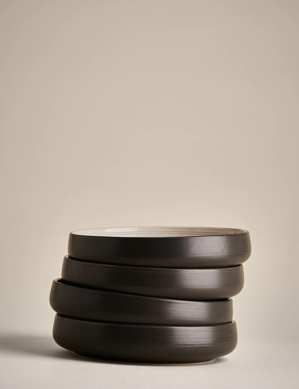  M&s Set Of 4 Michigan Pasta Bowls Grey 